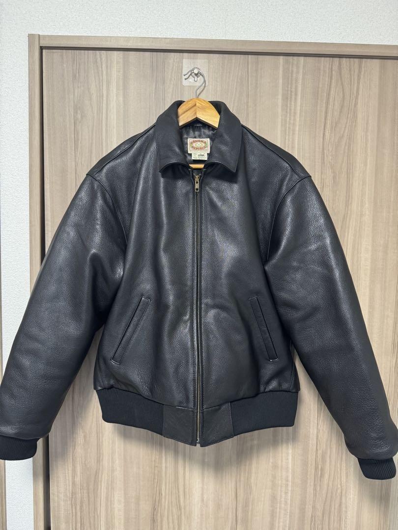 BANANA REPUBLIC 1990's Vintage Leather Jacket M Black Width 60cm