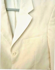 Alfani Men's 38R Blazer Exclusively Macys Designer White 100% Silk Sport Coat