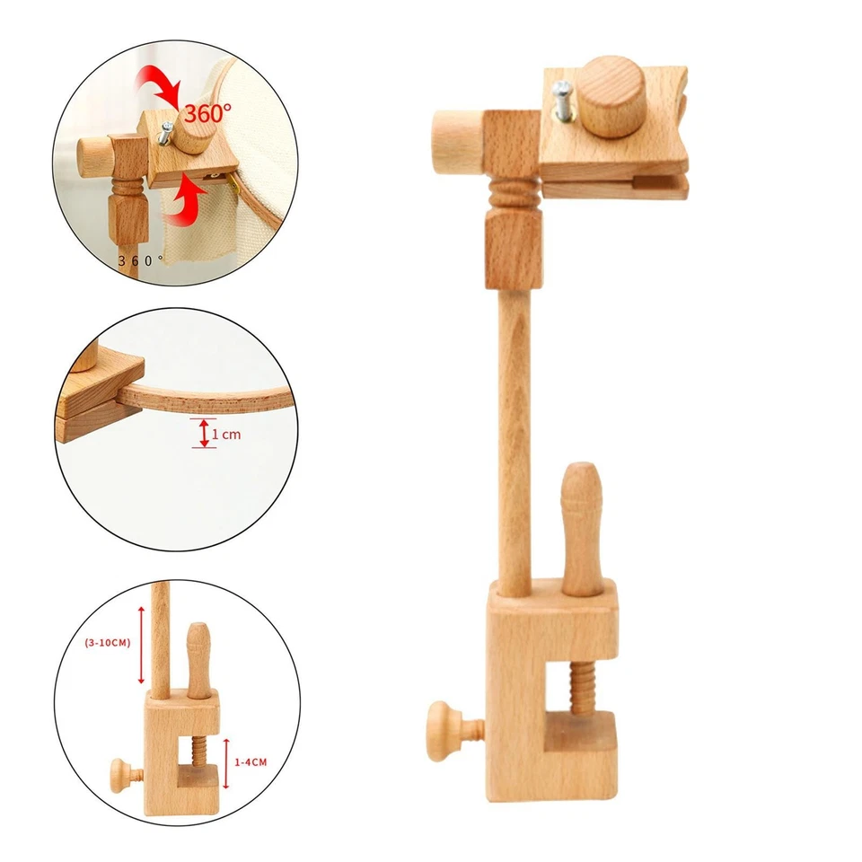 Table-top Embroidery Frame Stand, Beech Cross Stitch Hoop - Image 3 of 4