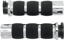 Avon Rival Air Cushioned Grips - Chrome Motorcycle Street Bike AIR-90-RIV