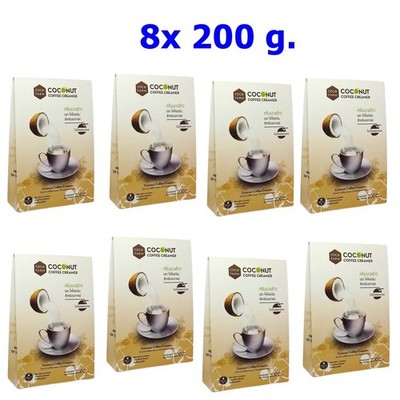 8x Coconut Coffee Creamers Tea Chocolate Coco Farm Yummy Aromatic Premium 200 g.