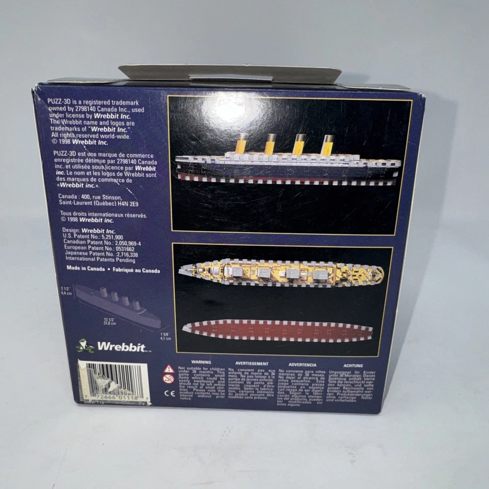 1998 Puzz 3D Puzzle RMS Titanic Ship Mini 56 Foam Pieces New Factory Sealed - Image 3 of 4
