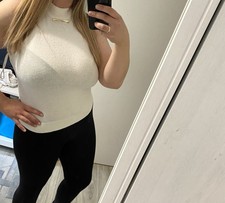 Vero Moda Strick Top Neckholder Beige L Neu mit Etikett Top Mode Fashion