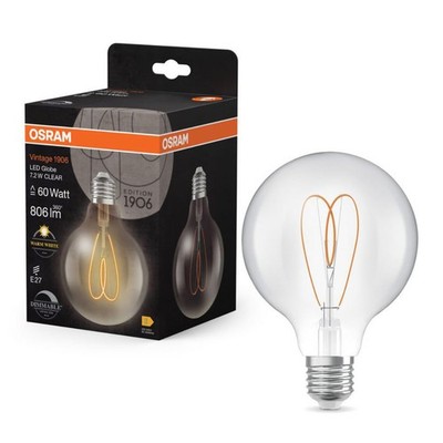 Osram LED Spiral Filament G95 Globe Vintage 7,2W=60W E27 klar 806lm warm DIMMBAR