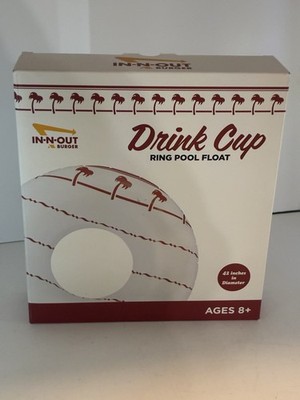 IN-N-OUT Burger 42'' Ring Pool Float Tube Classic Drink Cup Design UNOPENED!!