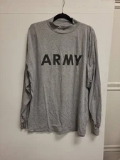 Vintage Army Long Sleeve Shirt Gray Military Style Undershirt Size Unspecified