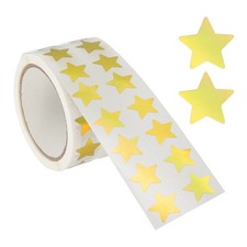 1/2" Star Stickers, 1000 Pcs Self-Adhesive Metallic Foil Stars, Metallic Gold