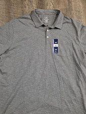 George Men's Gray Striped Short Sleeve Polo Shirt Size 2XL 50-52 NWT