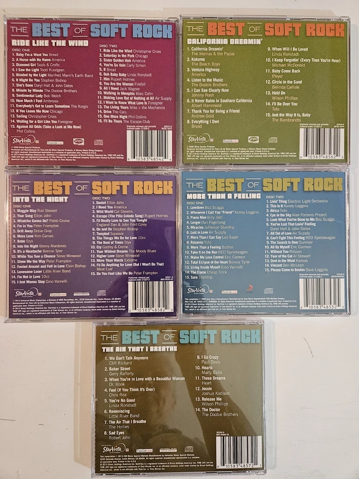 THE BEST of SOFT ROCK Time Life Music 9 Disc CD BOX SET (Missing 1 CD) - Image 2 of 4