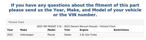 2022 VW PASSAT 2.0L - 2022 Owners Manual (Passat) - Picture 7 of 7