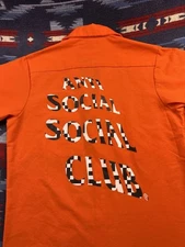 Red Kap x Anti Social Social Club Shirt Mens Orange Workwear Button Short Sleeve