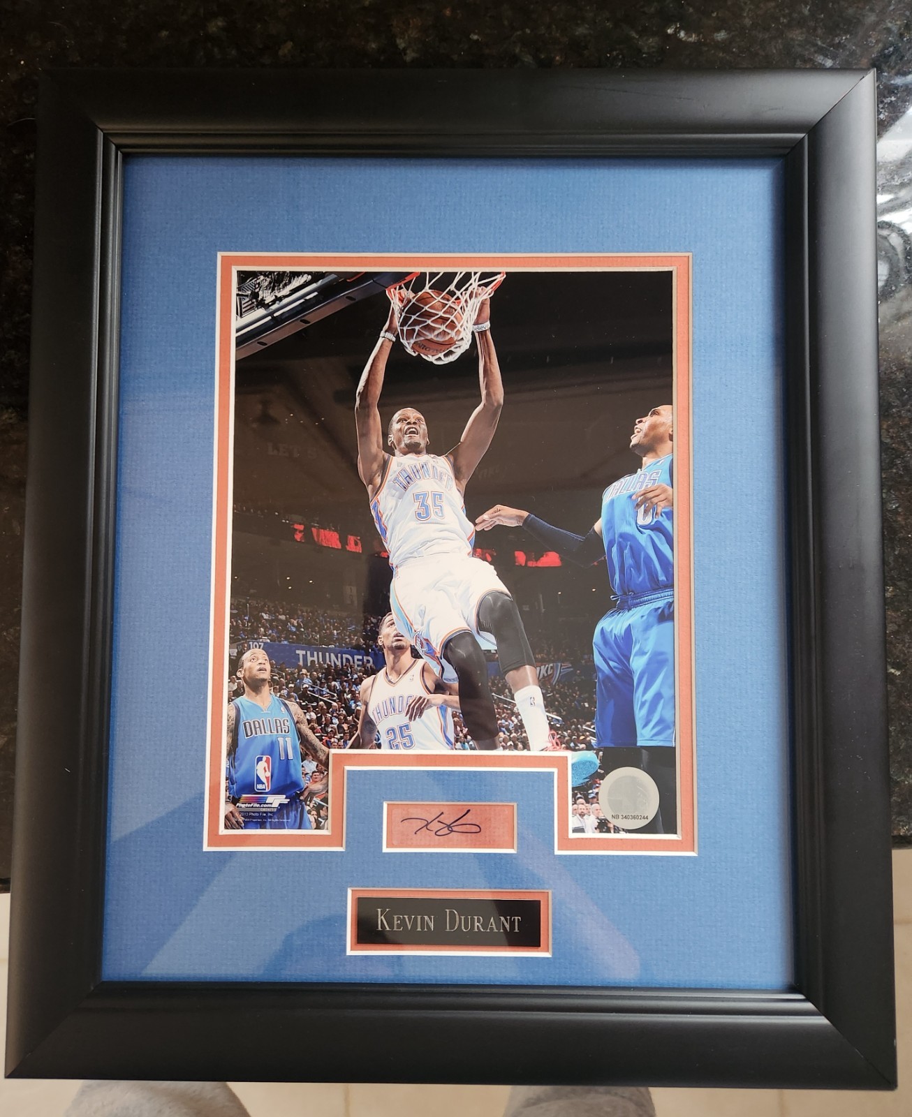 Kevin Durant Autographed OKC Thunder Framed & Matted Signed 8x10 Photo PSA/DNA