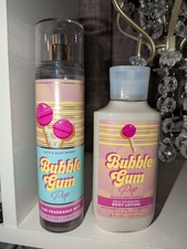 2 Bath  Body Works BUBBLE GUM POP Fragrance Mist  Body Lotion NEW 8FL OZ BBW