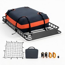 Uimoso Roof Rack Cargo Basket 54 X 34 X 4 In With Waterproof Storage Bag