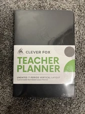 Clever Fox Undated Teacher Planner School Calendars Lesson Plans Black Hard Cove