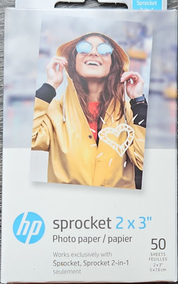 HP Sprocket 2 x 3 in ZINK Glossy Photo Paper 50 Sheets HPIZ2X350
