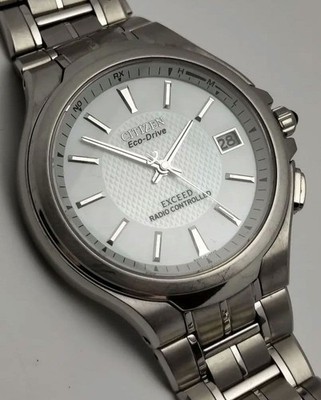 Citizen Exceed Radio Solar Titanium White Pearl Dial Used