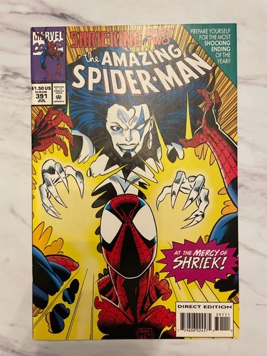 Amazing Spider-Man #391 1994 Direct Edition Shrieking Part Two NM 9.4 Gemini