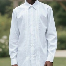 Rafael White Pleated Tuxedo Dress Shirt Long Sleeve Boys Size 12 Formal