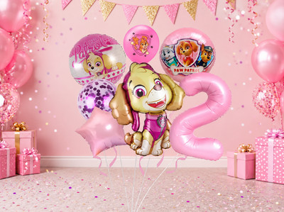 B012 Paw Patrol Zahl 2 Chase Ballon Set 7 Ballons Kindergeburtstag Party Deko