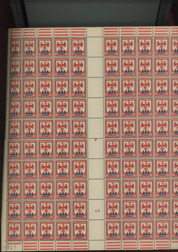 France  stamp collection 100 stamp 3 sheets with gutter  mnh  (bb18 - Image 2 of 3