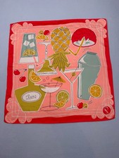 Echo Vintage Cocktail Print Silk Square Scarf