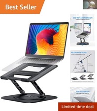 Foldable Adjustable Laptop Stand with 360  Base - Compatible with MacBook  More