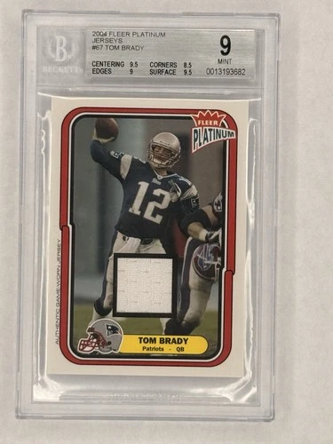 2004 Fleer Platinum Tom Brady #67 Jerseys /765 (MEM) Beckett Mint 9!!! GOAT HOF