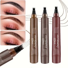 Long-Lasting 2PCS 4-Tip Microblading Liquid Eyebrow Pen for Daily Makeup Looks