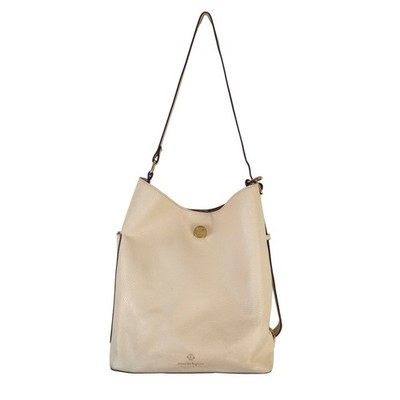 Nanette Lepore Chantilly Vegan Leather Bucket Hobo Bag Nude Pale Pink Beige