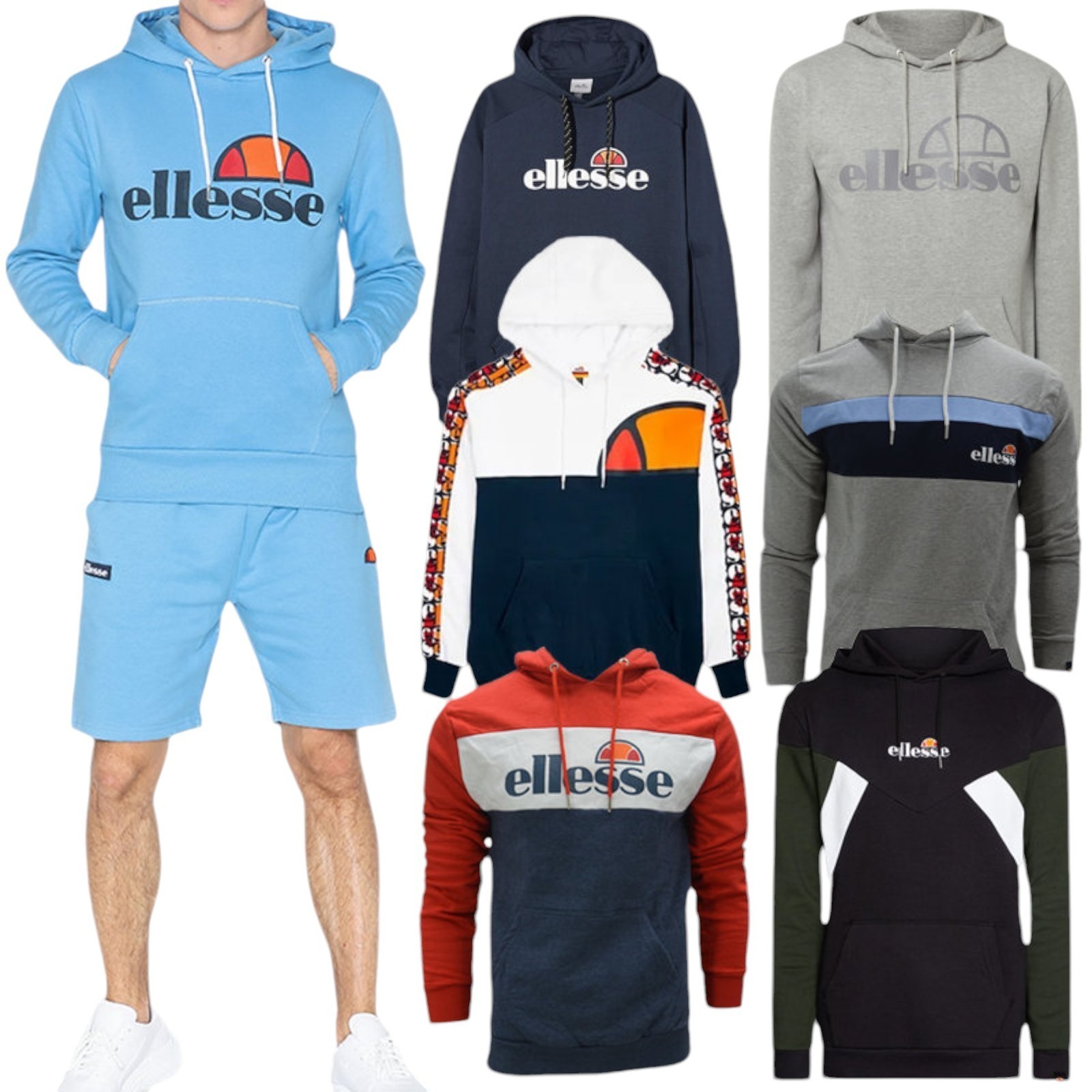Sudadera Con Capucha De Forro Polar Para Hombre ELLESSE De Manga Larga Nueva
