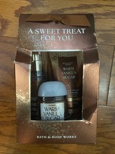Bath Body Works WARM VANILLA SUGAR Travel Mini Gift Set 3 pc New In Box