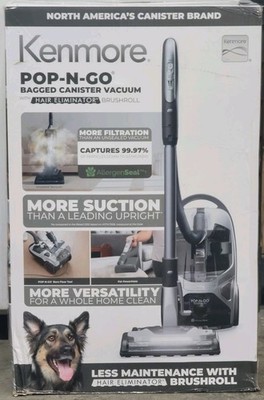 Kenmore POP-N-GO Bagged Corded HEPA  Gray Canister Vacuum w/Hair Eliminator READ