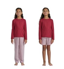 Calvin Klein Girls Boys Pajamas Red Multicolor 3-Piece Shorts Pants Shirt