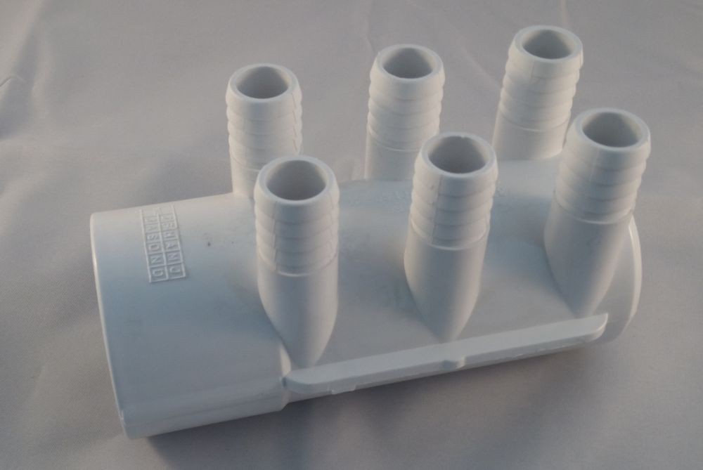 Distribuidor 6X - 2" Conexión - Para Whirlpool Y Piscina - Cerrado Por Un Lado