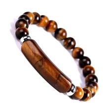 Bracciale elasticizzato perline in pietre 8mm OCCHIO DI TIGRE braccialetto unise