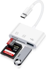 SD Card Reader for iPhone 17/Air/16e/16 Pro Max/16 Pro/16 Plus/16/15pro White