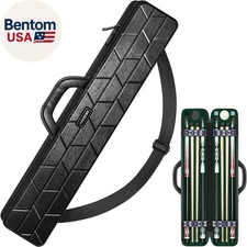 Pool Cue Case, Hard Shell Pool Stick Case 4X4 with 10 Padded Slots, Heavy-Duty B