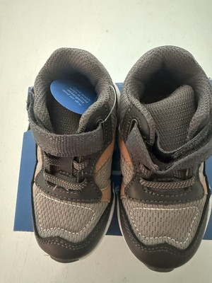 Stride Rite m2p Wilson Asphalt Sneaker Gray Brown Hook & Loop Baby Shoes 6M