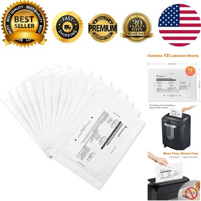 Eco-Friendly Shredder Lubricant Sheets 12-Pack - Optimizes Shredder Efficiency