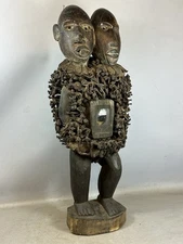 251166 - Large African Fetisch Bakongo Nkisi Nkondi twin statue - Congo.