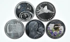 Lot 5 VINTAGE 1 Oz Silver Bars/Rounds Art Bars Collection Poured .999 *542