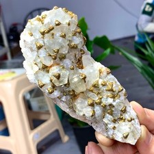 252G Mercedes Benz Calcite Pyrite mineral Specimen/ Daye, Hubei, China