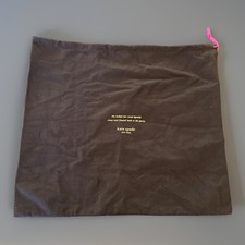 Kate Spade Dust Bag Cover Brown, Hot Pink Drawstring Gold Message 19 x 17