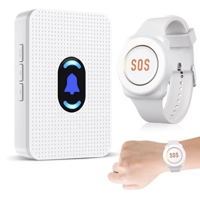 Daytech Wireless Caregiver Pager System 2 SOS Watches, 1 Receiver Elderly Alert