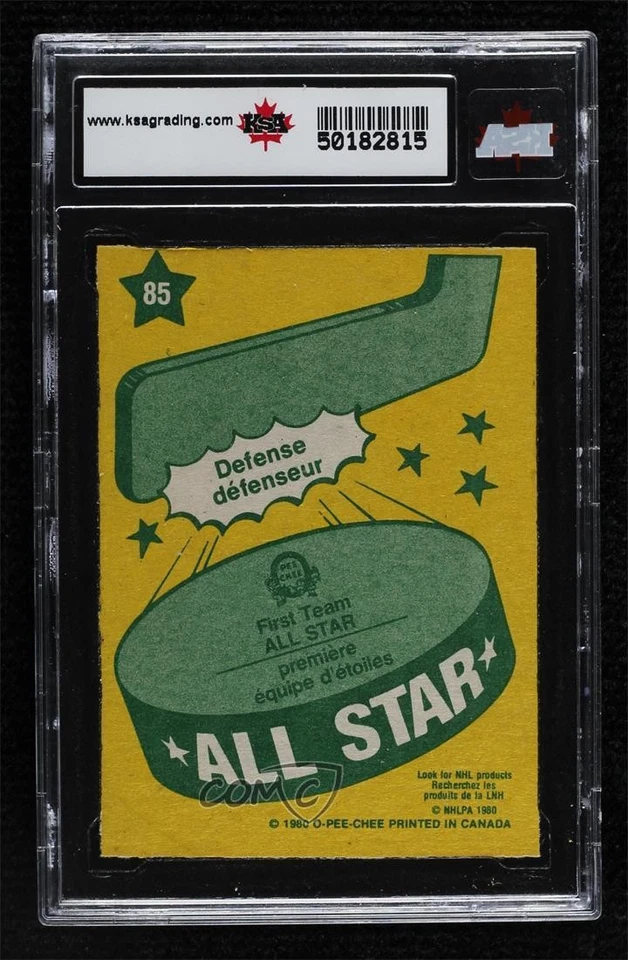 1980-81 O-Pee-Chee All Star Borje Salming #85 KSA 8.5 HOF - Image 2 of 2