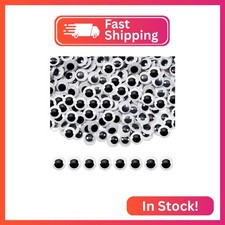 TOAOB 150pcs 12mm Plastic Wiggle Googly Eyes Self Adhesive Black Round Sticker E