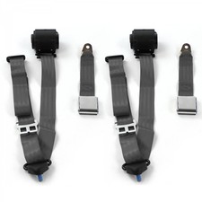 Ford Truck 1957-60 Airplane 3pt Charcoal Retract Bucket Seat Belt Kit-2 Belts