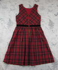 Crewcuts Red And Black Plaid Dress Winter Holiday Girl Velvet Waist girls 14 — photo 2