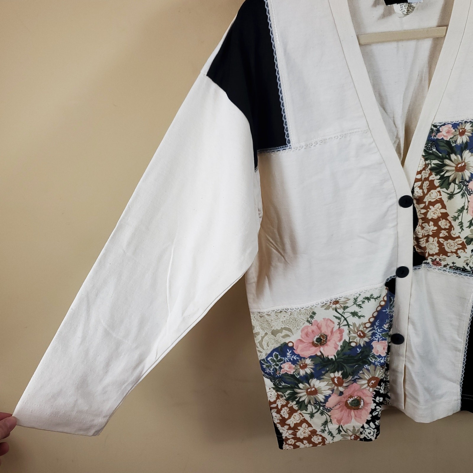 Vintage Beldoch Patchwork Button Up Cardigan Size… - image 5